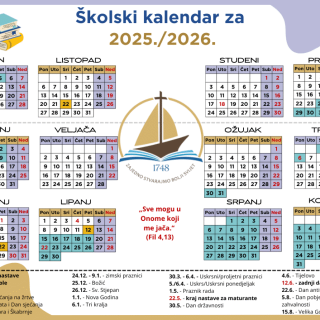 Školski kalendar 2025_2026