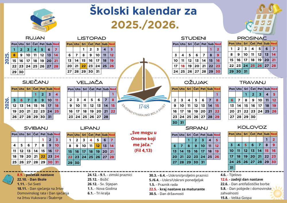 Školski kalendar 2025_2026